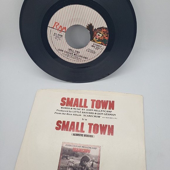 Small Town by John Cougar Mellencamp 45 NM Single Vintage Vinyl - Picture 2 of 3